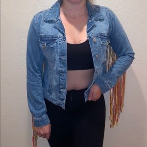 Scully Demin Jacket with Fringe Detail